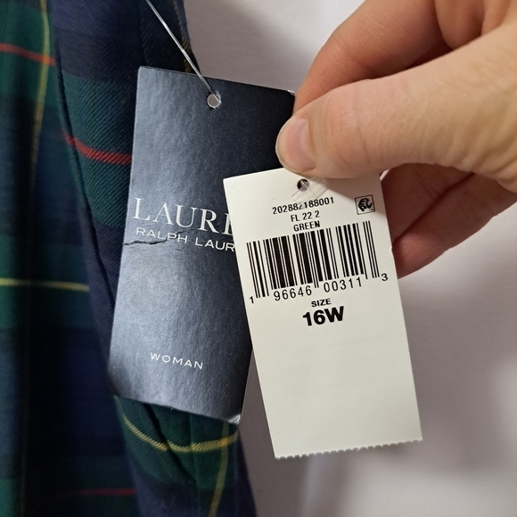 Lauren Ralph Lauren plaid tartan twill ankle pant 16W NWT - Picture 7 of 9